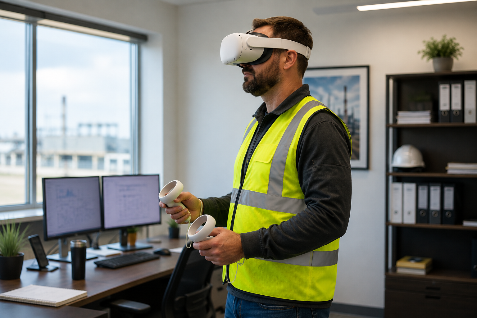 Industrial professional using virtual reality for Method 9 certification