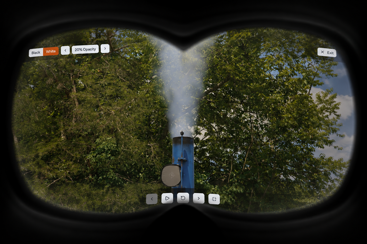 View inside an Opacity Vision VR Method 9 training environment